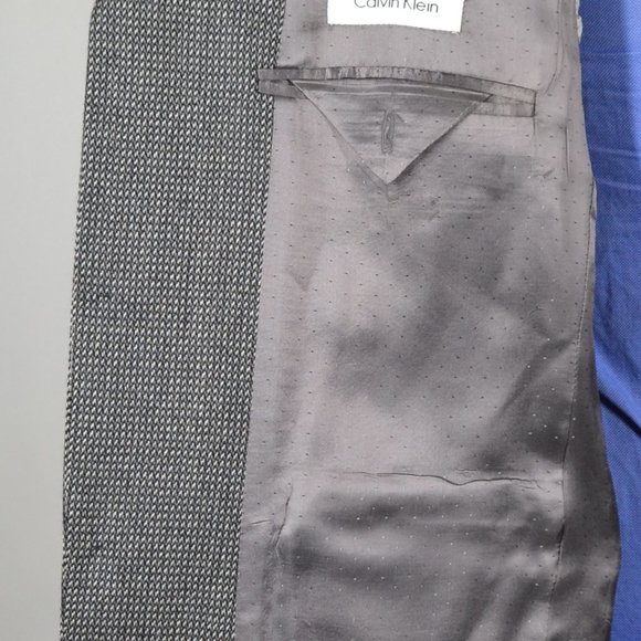 Calvin Klein 40R Sport Coat Blazer Suit Jacket Bla - Picture 7 of 8